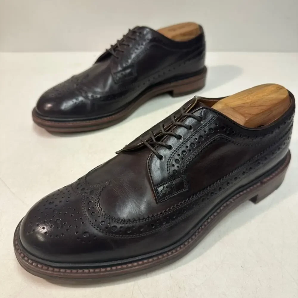 VGUC Grant Stone x J. Crew Ludlow Longwing Wingtip Derby Bench Made Brown 7.5 D